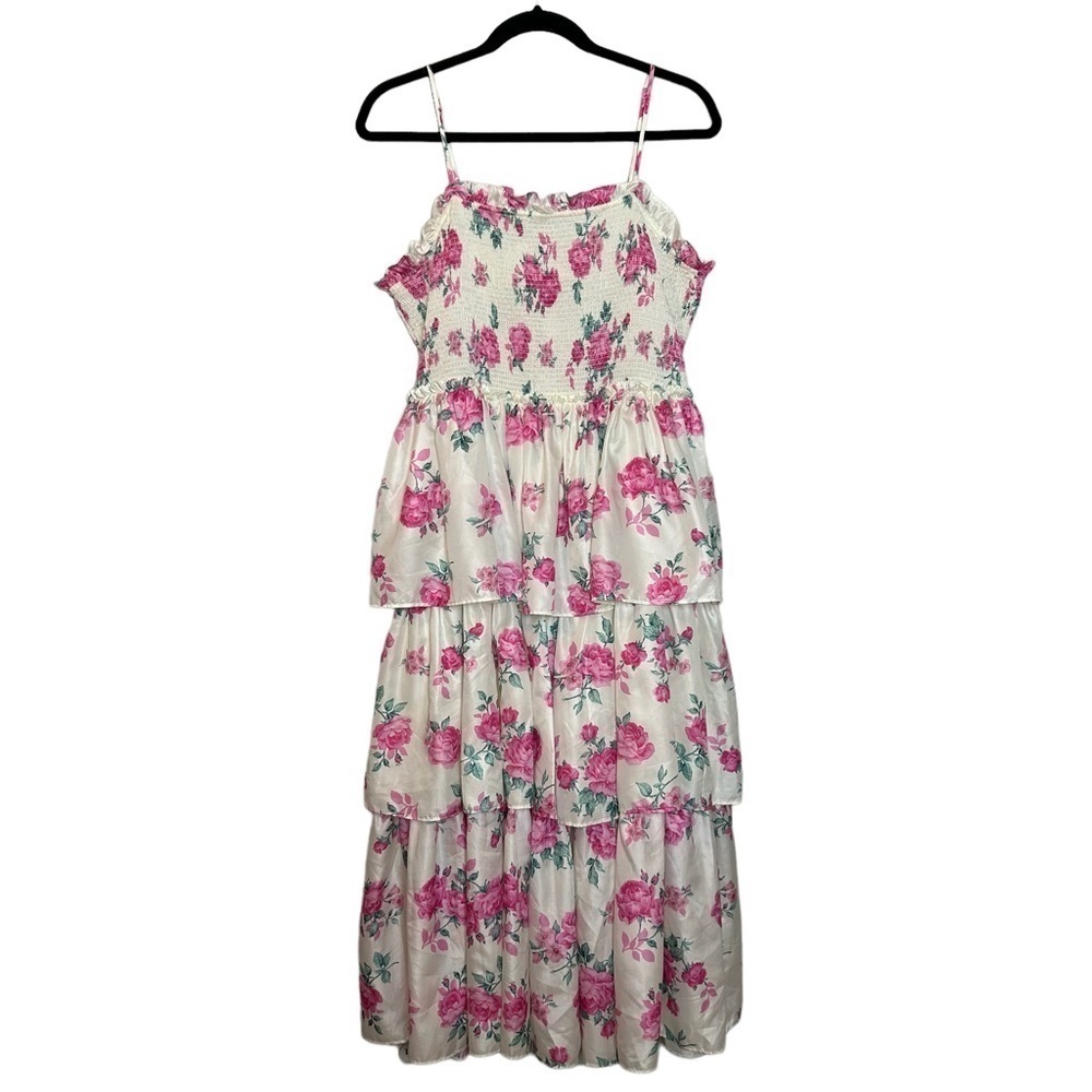 LoveShackFancy x Target Floral & Tiered Elise Midi Dress Sz. L - Picture 6 of 15